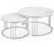 Ensemble De Deux Tables Basses Rondes Aspect Marbre Blanc Rimini