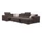 Canapé d'angle U convertible relax droit QUARTZ tissu marron