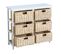 Meuble d'appoint 6 tiroirs NATURA KD 2 Blanc