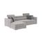 Canapé d'angle L convertible gauche QUARTZ tissu castle 60  gris clair