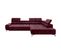 Canapé d'angle droit relax PALLADIO tissu Monolith bordeaux