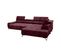 Canapé d'angle droit relax PALLADIO tissu Monolith bordeaux