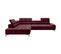 Canapé d'angle gauche relax PALLADIO tissu Monolith bordeaux