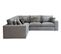 Canapé d'angle fixe CLOUD grey et bador steel