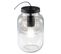 Lampe verre bocal H. 25,5 cm YORKSHIRE Transparent et noir