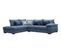 Canapé d'angle gauche CASLAN tissu bleu foncé 22