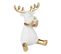 Statue cerf H12 cm OPO Blanc