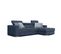 Canapé d'angle L convertible gauche QUARTZ tissu castle Arano 12 bleu mar