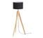 Lampadaire H. 135 cm GERONE Noir et naturel