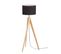 Lampadaire H. 135 cm GERONE Noir et naturel