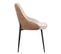 Chaise Bicolore Beige/marron Pieds Métal Noir Milo - Beige