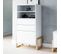 Buffet Haut 2 Tiroirs 1 Porte Oslo Blanc - Blanc