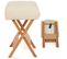 Kit Massage Pro Tabouret + Coussin Demi-cylindre + Coussin Rouleau Beige 08_0000470