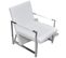 Fauteuil Chaise Siège Lounge Design Club Sofa Salon 2 PCs Avec Cadre Chromé Cuir Synthétique Blanc