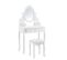 Coiffeuse Table De Maquillage Miroir 4 Tiroirs Tabouret Mdf Et Bois 141 Cm Blanc 03_0001499