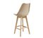 Lot De 2 Tabourets De Bar Siège Avec Dossier Et Repose-pied Rembourré 105 Cm Beige 03_0002776