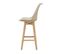 Lot De 2 Tabourets De Bar Siège Avec Dossier Et Repose-pied Rembourré 105 Cm Beige 03_0002776