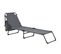 Lot De Deux Transats Pliable Avec Toiture Pare-soleil De Relax Acier 190 Cm Gris Foncé 03_0004512