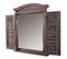 Miroir Mural Forme Fenêtre Avec Volets 53x42x5cm En Bois Marron Vieilli 04_0005484