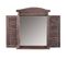 Miroir Mural Forme Fenêtre Avec Volets 53x42x5cm En Bois Marron Vieilli 04_0005484