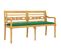 Banc De Jardin Meuble De Patio D'extérieur Terrasse Avec Coussin Vert 150 Cm Bois De Teck Massif