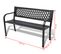 Banc De Jardin Meuble De Patio D'extérieur Terrasse 118 X 50 X 75 Cm Acier Noir