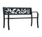 Banc De Jardin Meuble De Patio D'extérieur Terrasse 125 Cm Noir Acier