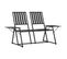 Banc De Jardin Meuble De Patio D'extérieur Terrasse 2 Places 165 X 75 X 93 Cm Noir Acier