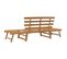 Banc De Jardin 2-en-1 Meuble De Patio D'extérieur Terrasse 190 Cm Bois Solide D'acacia 02_0011295