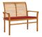 Banc De Jardin Meuble De Patio D'extérieur Terrasse Avec Coussin Rouge 112 X 55 X 94 Cm Bois