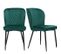 Ensemble De 2 Chaises Moderne De Salle à Manger Rembourrée Avec Dossier, Assise En Velours  Vert Fon