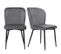 Lot De 2 Chaises De Salon Moderne Gris Foncé, Chaise Design Rembourrée Avec Dossier, Assise En Velou