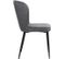 Lot De 2 Chaises De Salon Moderne Gris Foncé, Chaise Design Rembourrée Avec Dossier, Assise En Velou