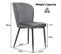 Lot De 2 Chaises De Salon Moderne Gris Foncé, Chaise Design Rembourrée Avec Dossier, Assise En Velou