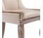 Lot de 2 Chaises de salle à manger luxueuse rembourrée, pieds en bois massif, en velours, beige