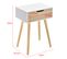 Table Basse Pour Salon Meuble Avec Tiroir Pvc 60 Cm Blanc 03_0006162