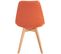 Lot De 4 Chaises De Salle à Manger Cuisine Bureau Style Scandinave En Tissu Orange Pieds En Bois 10