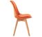 Lot De 4 Chaises De Salle à Manger Cuisine Bureau Style Scandinave En Tissu Orange Pieds En Bois 10