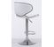 Tabouret De Bar Chaise De Bar X2 Hauteur Réglable Avec Repose Pieds En Synthétique Blanc Et Métal