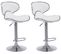 Tabouret De Bar Chaise De Bar X2 Hauteur Réglable Avec Repose Pieds En Synthétique Blanc Et Métal