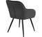 Lot De 6 Chaises Pieds Noir Siège De Salon Cuisine Salle à Manger Design Élégant Tissu Anthracite 0