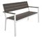 Banc De Jardin Pour 2 Personnes Utilisation En Extérieur Aluminium 129 Cm Gris Blanc 08_0000249