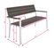 Banc De Jardin Pour 2 Personnes Utilisation En Extérieur Aluminium 129 Cm Gris Blanc 08_0000249