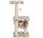 Arbre à Chat Griffoir Grattoir Niche Jouet Animaux Peluché En Sisal 65 Cm Beige Motif Pattes 370215