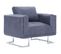 Fauteuil Chaise Siège Lounge Design Club Sofa Salon Cube Gris Similicuir Daim 1102276