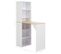 Table Haute Mange Debout Bar Bistrot Avec Armoire Blanc 200 Cm 0902041