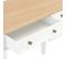 Bureau Table Meuble Travail Informatique Bois Blanc 109,5 Cm 0502114