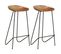 Lot De Deux Tabourets De Bar Design Chaise Siège Bois D'acacia Massif 1202088