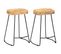 Lot De Deux Tabourets De Bar Design Chaise Siège Bois De Manguier Massif 1202102