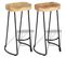 Lot De Deux Tabourets De Bar Design Chaise Siège 2 Pièces Bois De Manguier Massif 1202061